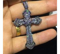 GGYTMQL Diamond Cross Pendant Wedding Pendants Necklace for Women Men moissanite Jewelry Gift