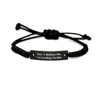 GGYTMQL Don't Bother Me, I'm. Black Rope Bracelet, Leather Tooling Present from Friends, Motivational Engraved Bracelet for Friends