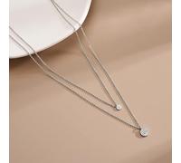 GGYTMQL double layer choker shiny full zircon round pendants necklace gift for women wedding accessories Made in China