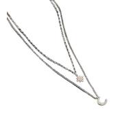 GGYTMQL double layer stars choker shiny zircon moon pendants necklaces accessories Made in China