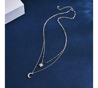 GGYTMQL double layer stars choker shiny zircon moon pendants necklaces accessories Made in China
