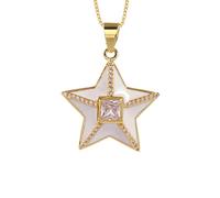 GGYTMQL Drop Oil Colorful Enamel Star Shape Pendant Charms Jewelry Color Chain Necklace Best Party