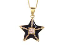 GGYTMQL Drop Oil Colorful Enamel Star Shape Pendant Charms Jewelry Color Chain Necklace Best Party