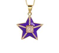 GGYTMQL Drop Oil Colorful Enamel Star Shape Pendant Charms Jewelry Color Chain Necklace Best Party