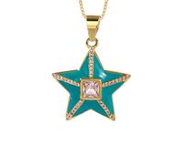 GGYTMQL Drop Oil Colorful Enamel Star Shape Pendant Charms Jewelry Color Chain Necklace Best Party