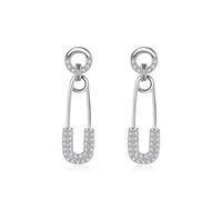GGYTMQL earring for women girls dazzling swing pin clear stud earrings brooch wedding fine jewelry