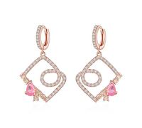 GGYTMQL Earring Geometric Shape Cubic Zirconia And Elegant Drop Earrings Jewelry Ladies Party Jewelry Accessories Women Earrings