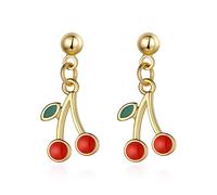 GGYTMQL Earring Women's Cherry Shape Pendant Earrings Women's Earrings Small And Cute Sweet Women's Earrings Jewelry Women Earrings