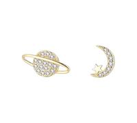 GGYTMQL Earrings and Studs Asymmetrical Crystal Earrings for Women Cartilage Piercing Fashion Jewelry Silver Color Star Moon Jewellery Fashion Gifts224