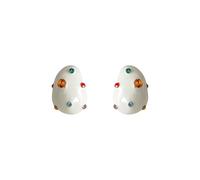 GGYTMQL Earrings and studs Fashion design earrings for Women white irregular earrings with colored rhinestones personality Jewellery Fashion Gifts