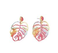 GGYTMQL Earrings and studs Monstera leaf hanging earrings for women Tropical jewelry costume jewelry Jewellery Fashion Gifts