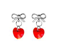 GGYTMQL Earrings Crystal heart hoop earrings vintage jewelry cute Korean charms pink bow earrings Punk fashion accessories gothic Jewellery Gifts