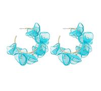 GGYTMQL earrings for women, blue petals, jewelry for summer vacation, beautiful jewelry.