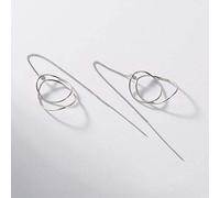 GGYTMQL Earrings for Women, Chinese Style Eardrop Earrings S Double Ring Earrings Simple Personality Japanese And Korean Fashion Trend Ear Line Earrings