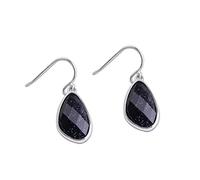 GGYTMQL Earrings for Women, Eardrop Earrings Earrings For Women Fashion Handmade S Jewelry Hollow Earrings Green Crystal Earrings Blue Stoneware, 925
