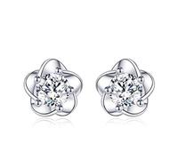 GGYTMQL Earrings for Women, Fashionable Earrings For Women, Begonia Flower with Diamond, White Diamond,