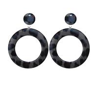 GGYTMQL Earrings for Women, Hole Earring Set Pu Leather Earrings Trend Exaggerated Large Round Leopard Print Earrings Dangle Earrings for Women