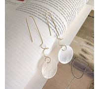 GGYTMQL Earrings for Women, Korean Female Lunar shallow Shell Earrings, moon shallow shell earrings, ui