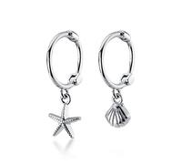 GGYTMQL Earrings for Women, Luxury Starfish Shell Asymmetric Hoop Earring For Women Simple Wedding Earring Fine Jewelry Gift