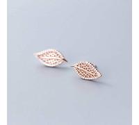 GGYTMQL Earrings for Women, S925 Earrings Female Korean Style Simple Literary Style Hollow Leaf Diamond Fashion Earrings rose