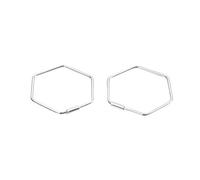 GGYTMQL Earrings for Women, S925 Earrings Female Sweet Hexagon Earrings Personality Big Ear Geometric Hoop Earrings,