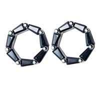 GGYTMQL Earrings for Women, S925 Earrings Women Korean Art Black Diamond Small Ring Round Circle Earrings white diamond