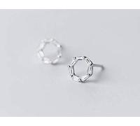 GGYTMQL Earrings for Women, S925 Earrings Women Korean Art Black Diamond Small Ring Round Circle Earrings white diamond