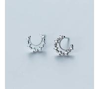 GGYTMQL Earrings for Women, S925 Earrings Women Korean Style Simple Hollow Moon Diamond Stud Earrings Cute Crescent Berry One Pair
