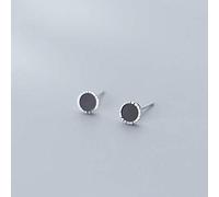 GGYTMQL Earrings for Women, S925 Korean Fashion Small Black Round Earrings Simple Personality Geometric Earrings One pair