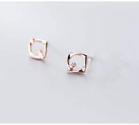 GGYTMQL Earrings for Women, S925 Korean Personality Geometric Square Design Earrings Female Simple Diamond Earrings