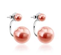 GGYTMQL Earrings for Women, S925 Shell Pearls Synthetic Pearl Earrings Double Earrings Jewelrypink
