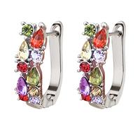 GGYTMQL Earrings for Women, Silicone Hoop Earrings Color Rhinestone Earrings Thin Dangle Elegant Rhinestone Earrings Wedding Women Accessories Jewelry Earrings For Earrings Sets for Multiple Piercings
