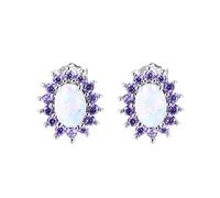 GGYTMQL Earrings Purple Green Blue Zircon Stud Earrings Wedding Earrings for Women Jewelry High-end earrings