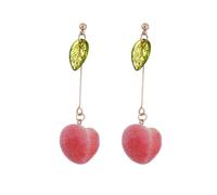 GGYTMQL Earrings Sweet simulation peach earrings for women cute romantic pink resin earring aesthetic fashion Korean jewelry fashion gift Jewellery Gifts