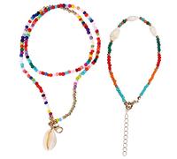 GGYTMQL Elegant and Bracelet Set Women Beach Beaded Jewelry Summer Necklace for Girls