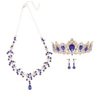 GGYTMQL Elegant Bridal Crown Necklace Earring Set Women's Jewelry for Wedding Party Special Occasions