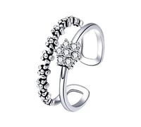 GGYTMQL Elegant Daisy Flower Finger Ring Adjustable Open Size Rings for Women Jewelry