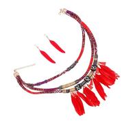 GGYTMQL Elegant Jewelry with Fringed Necklace and Earring Stylish Pendant Design for Women present for Birthdays Anniversaries and Special Occasions
