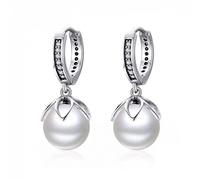 GGYTMQL Elegant Luminous Gentle Love Flower Freshwater Pearl Drop Earrings Female Women Pearl Jewelry
