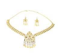 GGYTMQL Elegant Necklace Earring Set Alloydesign Bridal Jewelry for Wedding Dinner Party Tassel Accents