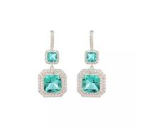 GGYTMQL Emerald Dangle Earrings For Women Wedding Drop Earrings Bridal Engagement Jewelry