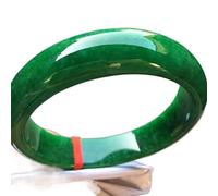 GGYTMQL Emerald Green Jade Bangles Hand Carved Flower Jadeite Bracelets Jade Bangles Jade Jewelry(57-58mm)