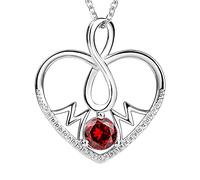 GGYTMQL Endless Heart Pendant Chain Infinity Symbol red Necklace for Women Mother's Jewelry