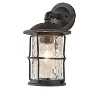 GGYTMQL European Style Outdoor Wall Lamps, Waterproof Glass Retro Villa Decoration Wall Light, Walled Garden Outdoor Lighting Wall Sconce, Wrought Iron Hallway e27 Wall Lantern Fixture