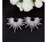 GGYTMQL Exclusive Paved Pink Cubic Zirconia Color Big Stud Earring Jewelry For Women