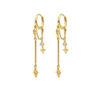 GGYTMQL Exquisite Zircon-studded Star And Moon Temperament Small Piercing Earring Earngs Jewelry Pendientes