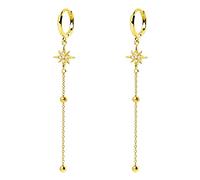 GGYTMQL Exquisite Zircon-studded Star And Moon Temperament Small Piercing Earring Earngs Jewelry Pendientes