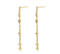 GGYTMQL Exquisite Zircon-studded Star And Moon Temperament Small Piercing Earring Earngs Jewelry Pendientes
