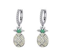 GGYTMQL Fashion 100% 925 Sterling Silver Summer Pineapple Dazzling Zircon Drop Earrings For Women Wedding Jewelry