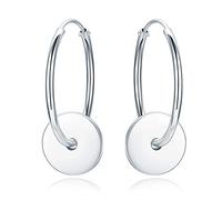 GGYTMQL Fashion 925 Sterling Silver Double Round Hoop Earrings Women Jewelry